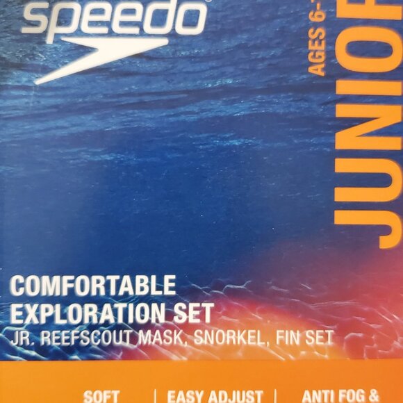 Speedo Snorkel Set Mask, Snorkel, & Fin Set Junior L/XL Dive Water Swimming - Picture 11 of 13